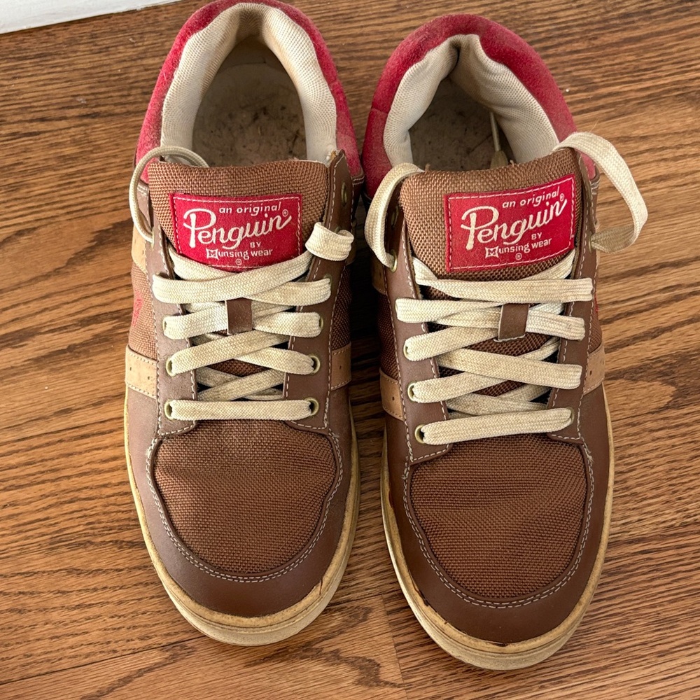 Original Penguin Men's Brown and Red Sneakers